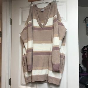 Oversized colorblock sweater dress